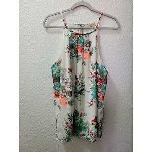 Women's Floral Top Sleeveless 2XL